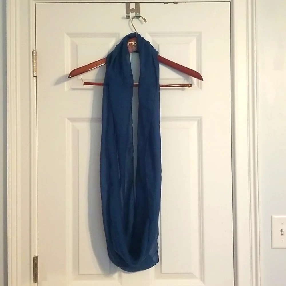 Infinity Scarf Bundle, 3 for $8, Blue Pattern, Blue Solid, Light Gray